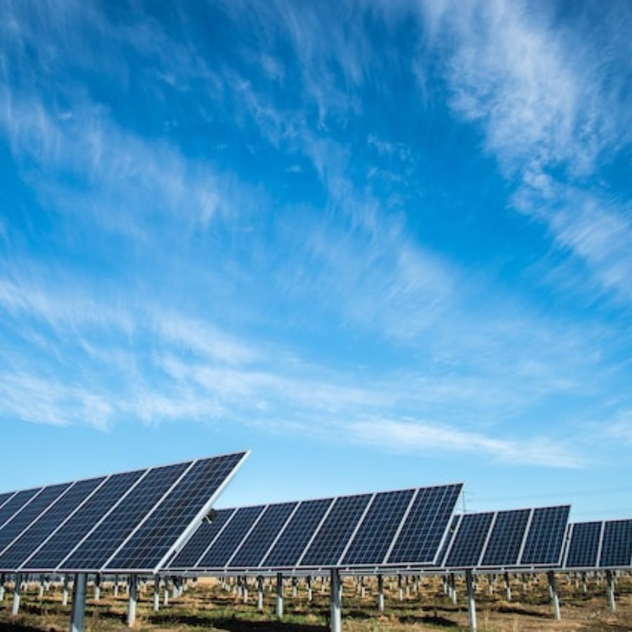 solar panels on a field