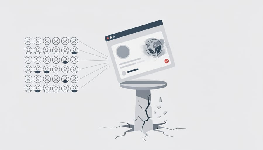 Broken magnifying glass on climate research documents symbolizing damaged credibility